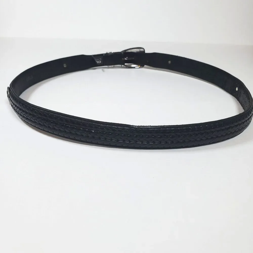 VTG Onyx by Brighton Men's Belt Black Leather Size 42 Concho Golf 1996